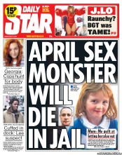 Daily Star () Newspaper Front Page for 31 May 2013