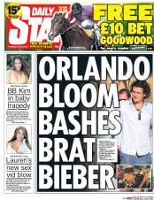 Daily Star () Newspaper Front Page for 31 July 2014
