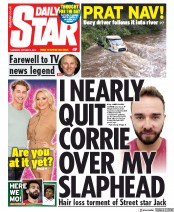 Daily Star () Newspaper Front Page for 3 October 2019