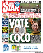 Daily Star () Newspaper Front Page for 3 November 2022