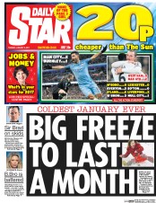 Daily Star () Newspaper Front Page for 3 January 2017