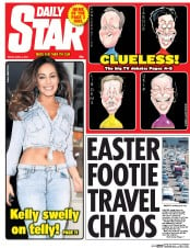 Daily Star () Newspaper Front Page for 3 April 2015