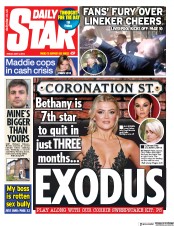 Daily Star () Newspaper Front Page for 3 May 2019