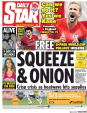 Daily Star () Newspaper Front Page for 3 July 2018