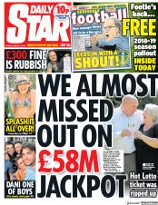 Daily Star () Newspaper Front Page for 3 August 2018
