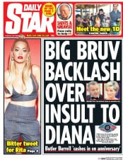 Daily Star () Newspaper Front Page for 3 September 2015