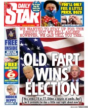 Daily Star () Newspaper Front Page for 4 November 2020