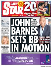 Daily Star () Newspaper Front Page for 4 January 2018