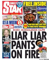 Daily Star () Newspaper Front Page for 4 January 2021