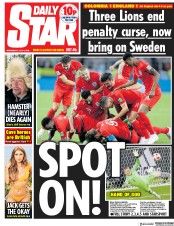 Daily Star () Newspaper Front Page for 4 July 2018