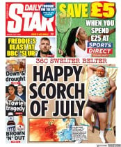 Daily Star () Newspaper Front Page for 4 July 2022