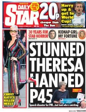 Daily Star () Newspaper Front Page for 5 October 2017