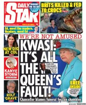Daily Star () Newspaper Front Page for 5 October 2022