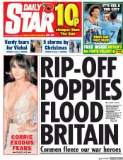 Daily Star () Newspaper Front Page for 5 November 2018