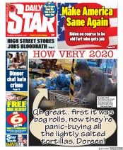 Daily Star () Newspaper Front Page for 5 November 2020