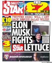 Daily Star () Newspaper Front Page for 5 November 2022