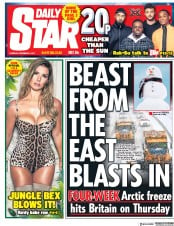 Daily Star () Newspaper Front Page for 5 December 2017