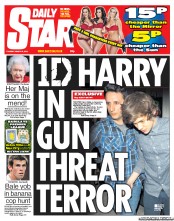 Daily Star () Newspaper Front Page for 5 March 2013