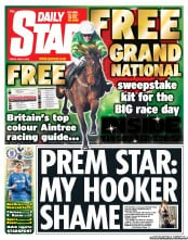 Daily Star () Newspaper Front Page for 5 April 2013