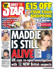 Daily Star () Newspaper Front Page for 5 July 2013