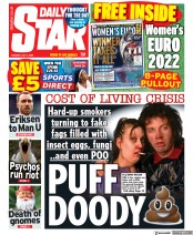 Daily Star () Newspaper Front Page for 5 July 2022