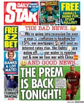Daily Star () Newspaper Front Page for 5 August 2022