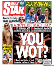 Daily Star () Newspaper Front Page for 6 October 2020