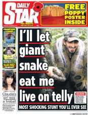 Daily Star () Newspaper Front Page for 6 November 2014