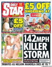 Daily Star () Newspaper Front Page for 6 December 2013