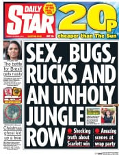 Daily Star () Newspaper Front Page for 6 December 2016