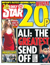 Daily Star () Newspaper Front Page for 6 June 2016