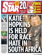 Daily Star () Newspaper Front Page for 7 February 2018