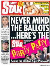 Daily Star () Newspaper Front Page for 7 May 2015