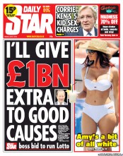 Daily Star () Newspaper Front Page for 7 June 2013