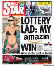Daily Star () Newspaper Front Page for 7 August 2019