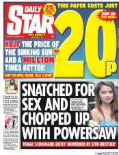 Daily Star () Newspaper Front Page for 8 October 2015