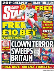 Daily Star () Newspaper Front Page for 8 October 2016