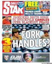 Daily Star () Newspaper Front Page for 8 October 2022