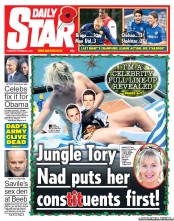 Daily Star () Newspaper Front Page for 8 November 2012