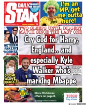 Daily Star () Newspaper Front Page for 8 December 2022