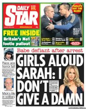 Daily Star () Newspaper Front Page for 8 April 2013
