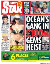 Daily Star () Newspaper Front Page for 8 April 2015