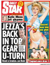 Daily Star () Newspaper Front Page for 8 June 2015