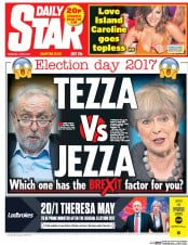 Daily Star () Newspaper Front Page for 8 June 2017
