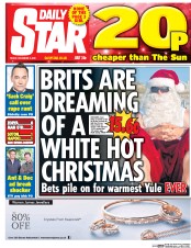 Daily Star () Newspaper Front Page for 9 December 2016