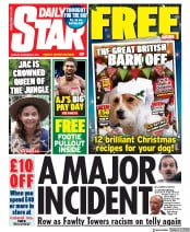 Daily Star () Newspaper Front Page for 9 December 2019