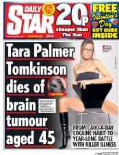 Daily Star () Newspaper Front Page for 9 February 2017