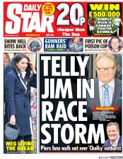 Daily Star () Newspaper Front Page for 9 March 2018