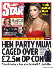 Daily Star () Newspaper Front Page for 9 April 2019