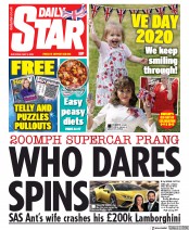Daily Star () Newspaper Front Page for 9 May 2020